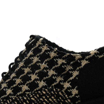 Chanel Tweed Lace Up Platform Oxfords 37 Black Multicolor 10 of 12