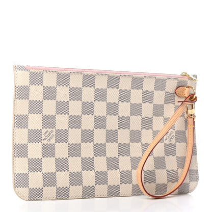 Louis Vuitton Damier Azur Neverfull MM GM Pochette Rose Ballerine 2 of 4