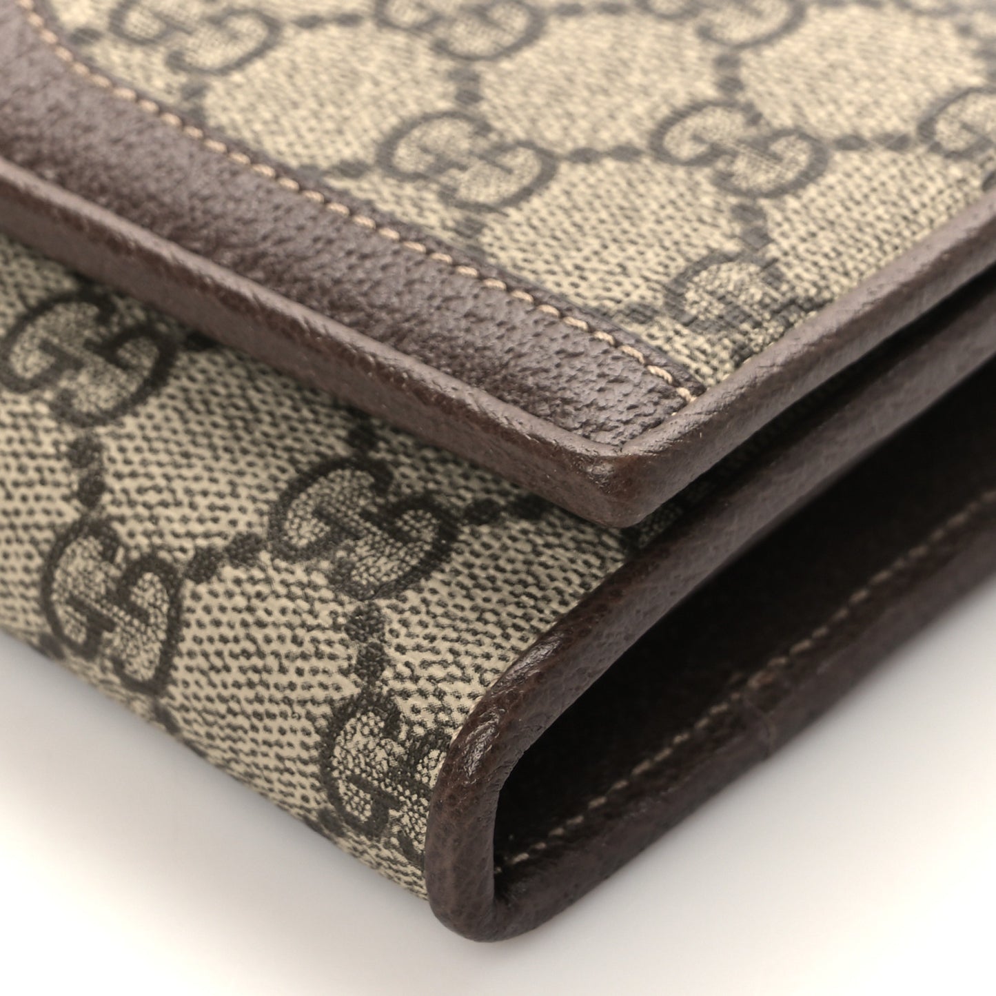 GG Supreme Monogram Web Ophidia Wallet On Chain Brown
