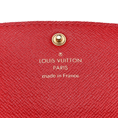 Louis Vuitton Damier Ebene Emilie Wallet Red 6 of 7