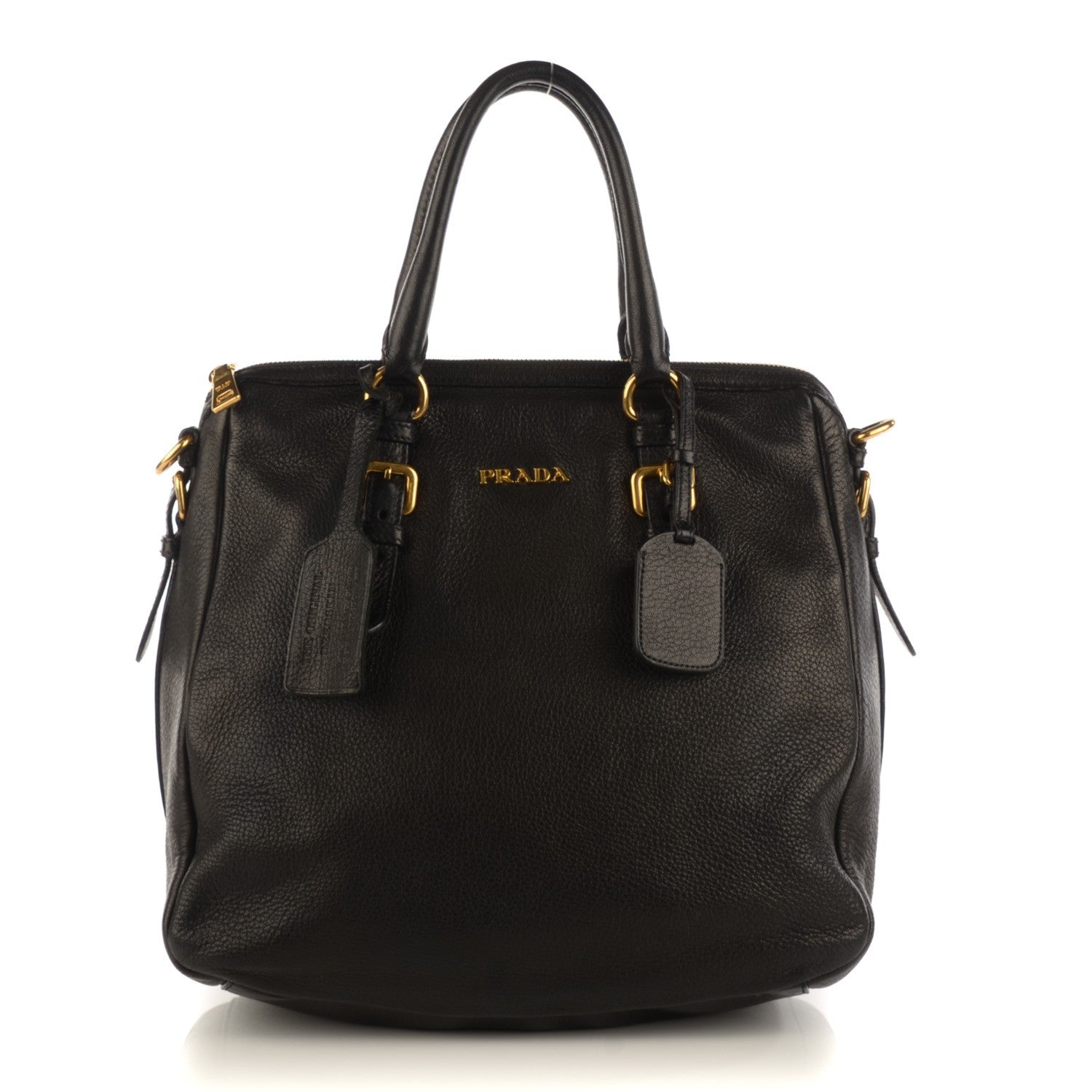Prada Cervo Deerskin Zip Tote Nero Black 1 of 9