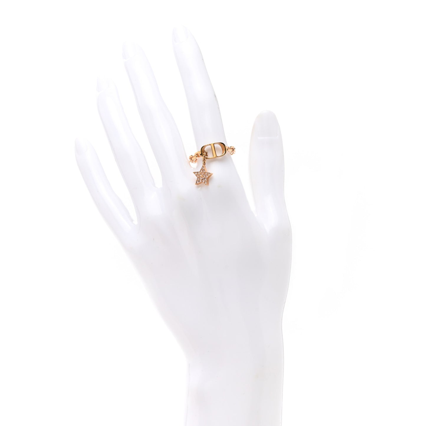 Metal Crystal Star CD Ring M Gold