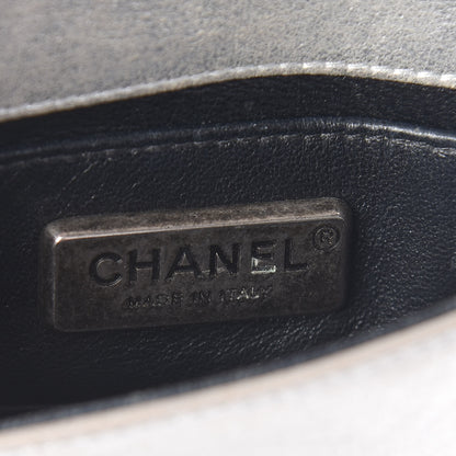 Chanel Metallic Galuchat Stingray Mini Boy Flap Silver 6 of 15