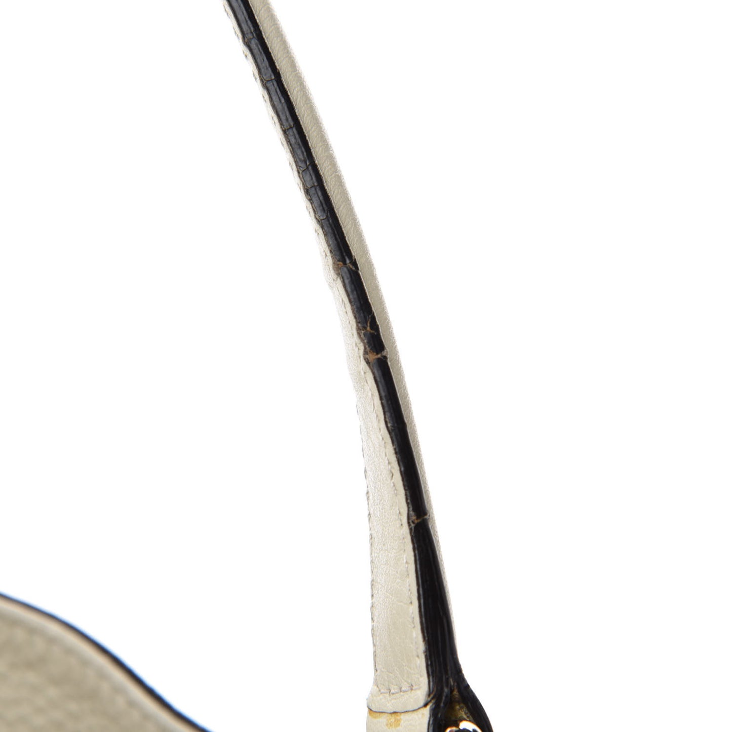Pebbled Calfskin Large Soho Shoulder Bag Off White