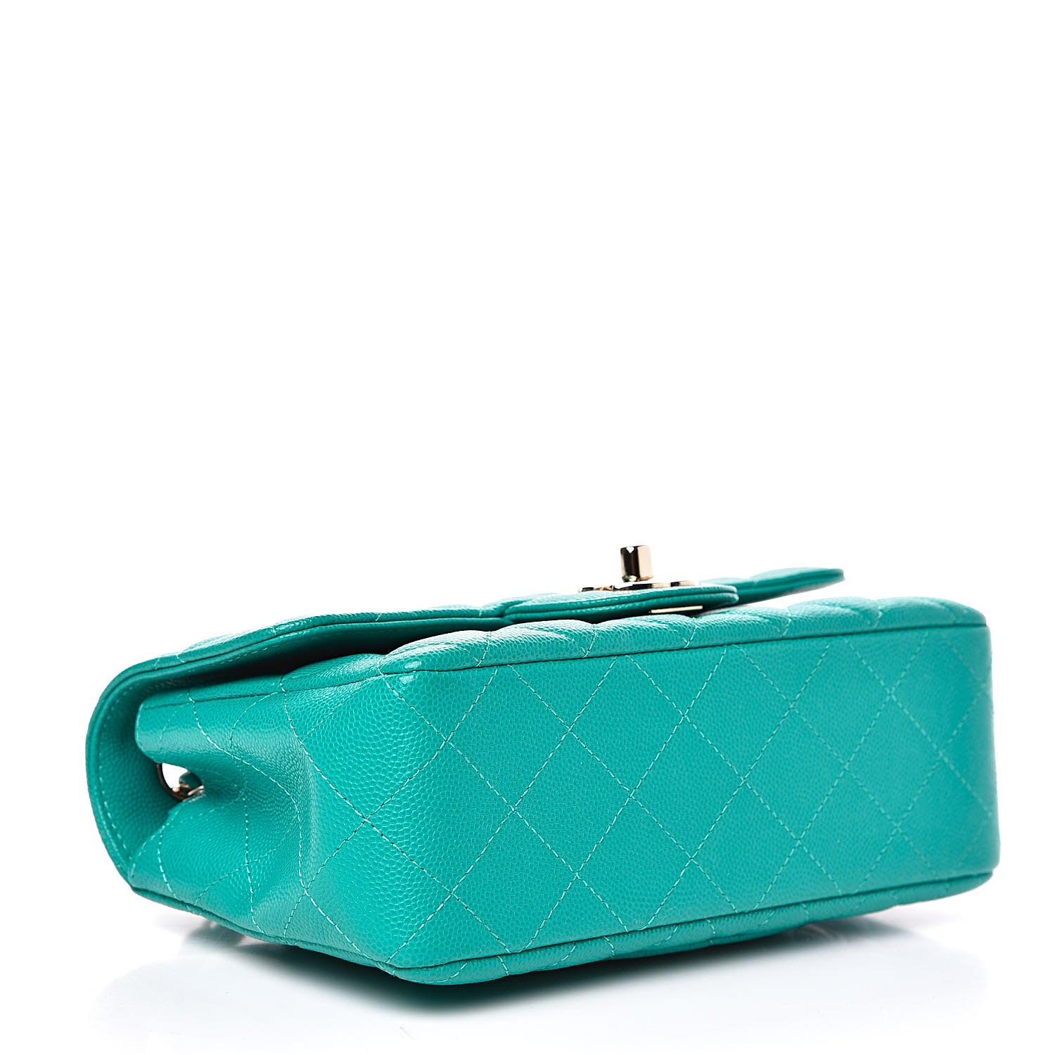 Chanel Caviar Quilted Mini Rectangular Flap Turquoise 4 of 10