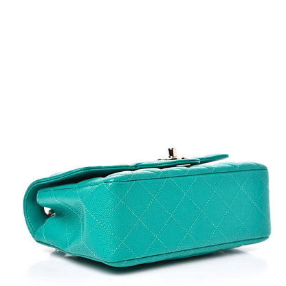 Chanel Caviar Quilted Mini Rectangular Flap Turquoise 4 of 10