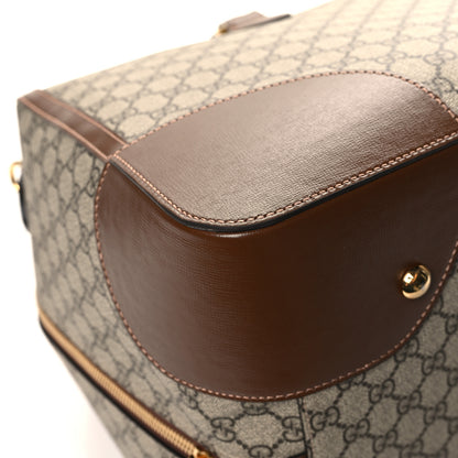 Gucci GG Supreme Monogram Azalea Calfskin Retro Interlocking G Duffle Bag Beige Ebony Brown Sugar 10 of 12
