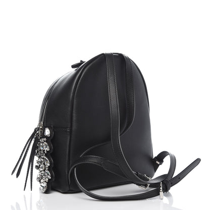 Fendi Vitello Dolce Crystal Flowerland Croc Tail Mini Backpack Black 2 of 22