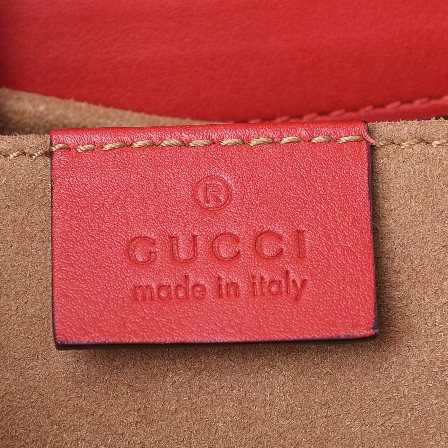 GG Supreme Monogram Calfskin Web Medium Padlock Messenger Shoulder Bag Beige Hibiscus Red New Rosette