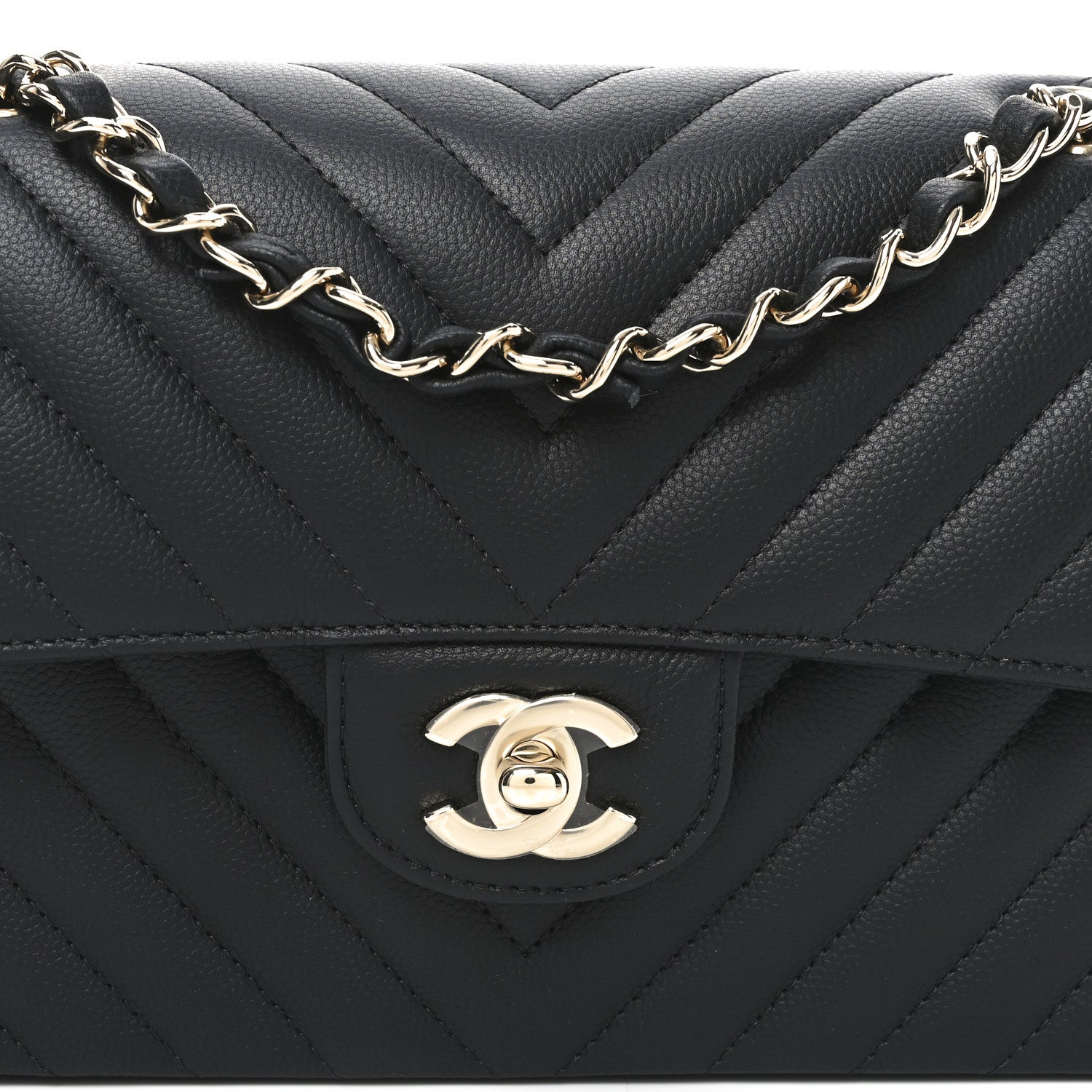 Chanel Caviar Chevron Quilted Small Double Flap Black 15 of 21