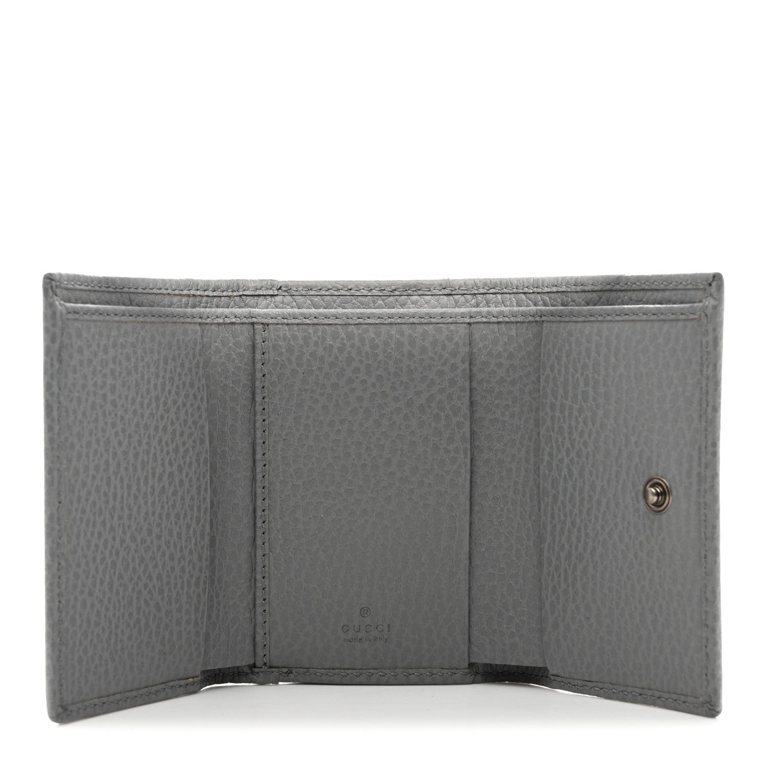 Gucci Dollar Calfskin Enamel Monochrome Medium GG Marmont Wallet Deep Grey 5 of 8