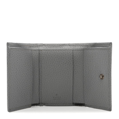 Gucci Dollar Calfskin Enamel Monochrome Medium GG Marmont Wallet Deep Grey 5 of 8