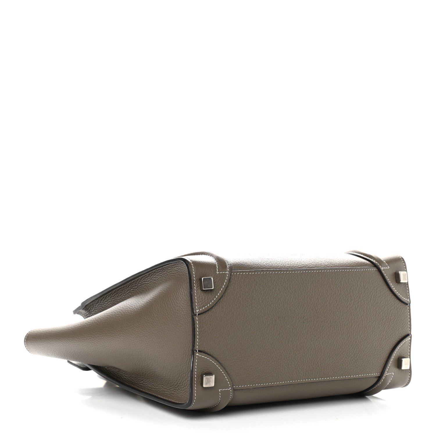 Celine Drummed Calfskin Micro Luggage Souris 4 of 12
