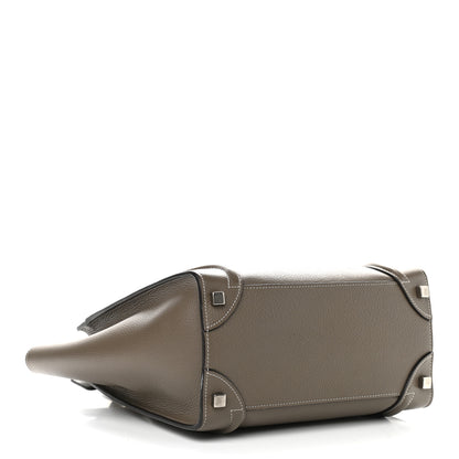 Celine Drummed Calfskin Micro Luggage Souris 4 of 12