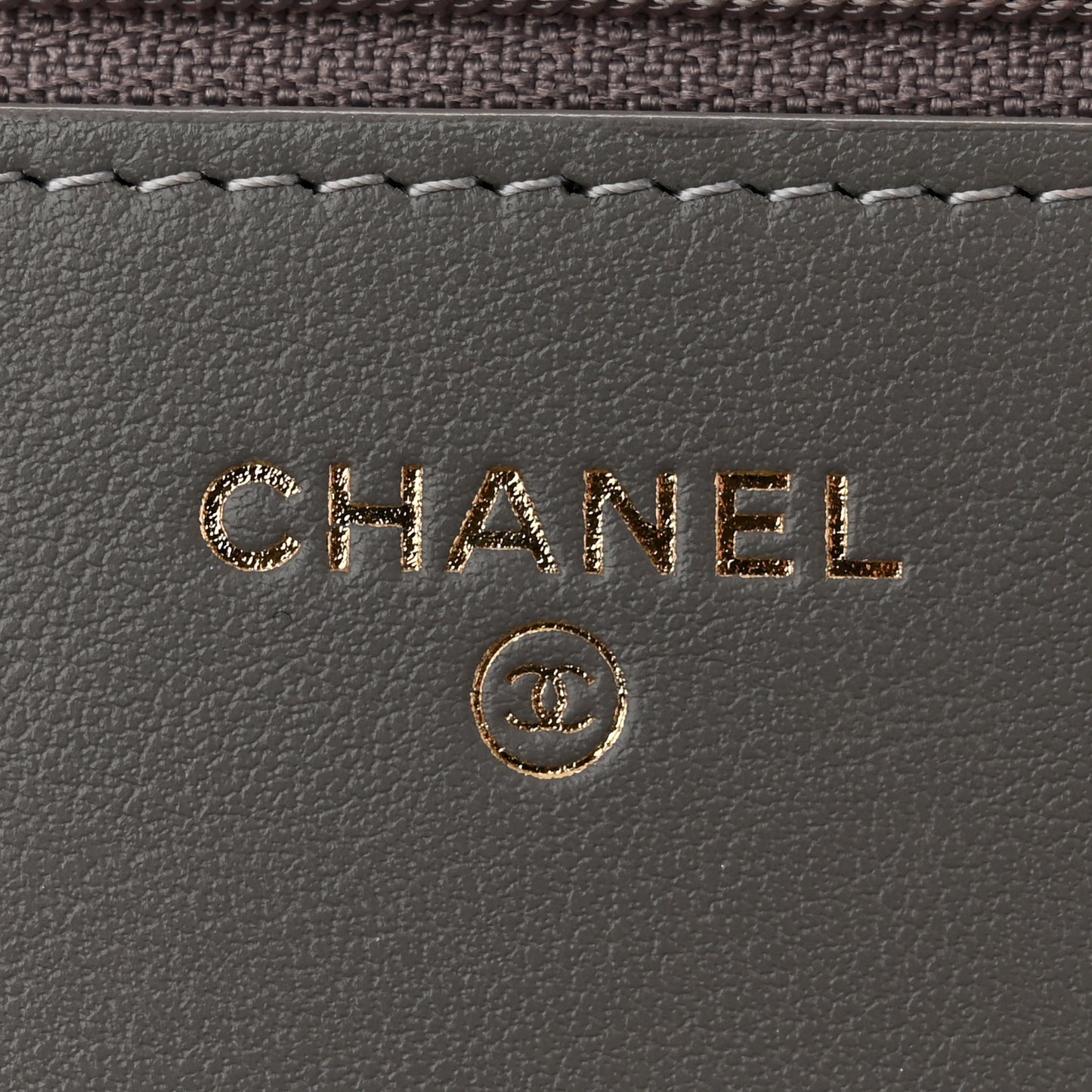Caviar Quilted Boy Wallet On Chain WOC Grey