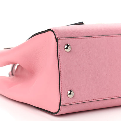 Fendi Vitello Elite Flamingo Mink Monster Charm Petite 2Jours Tote Pink Multicolor 8 of 9