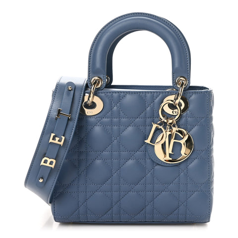 Lambskin Cannage Small My ABCDior Lady Dior Denim Blue
