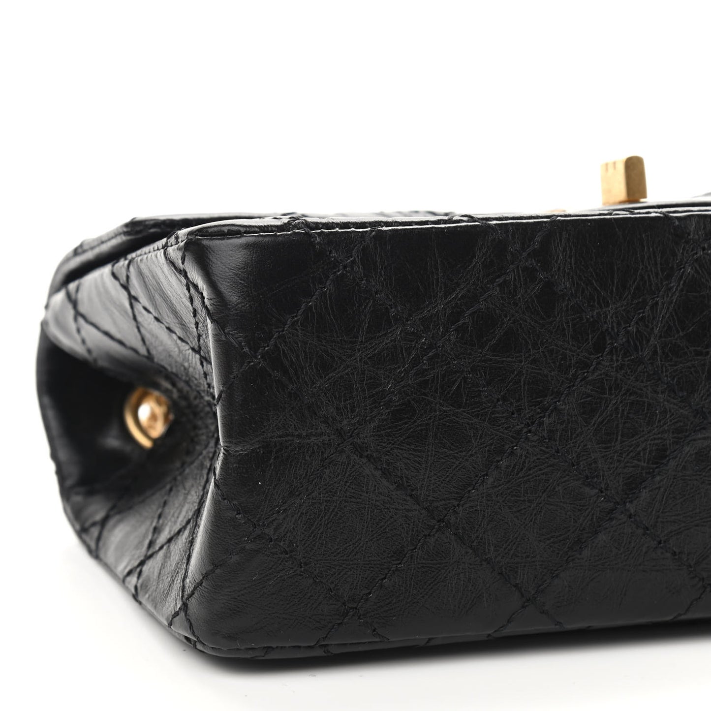 Aged Calfskin Quilted 2.55 Reissue Mini Flap Black