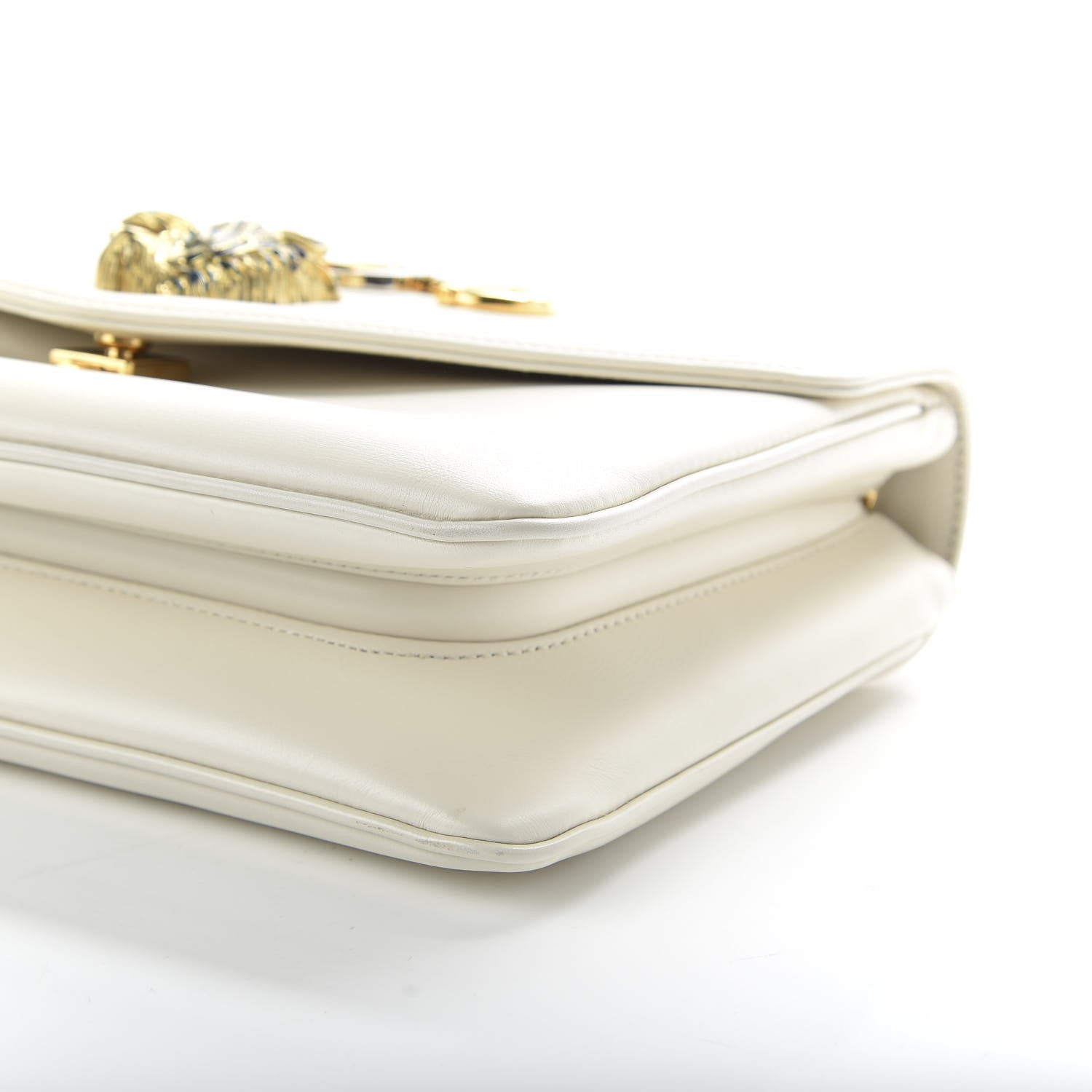 Gucci Vitello Palmellato Lux Crystal Medium Rajah Shoulder Bag Mystic White Multicolor 9 of 11