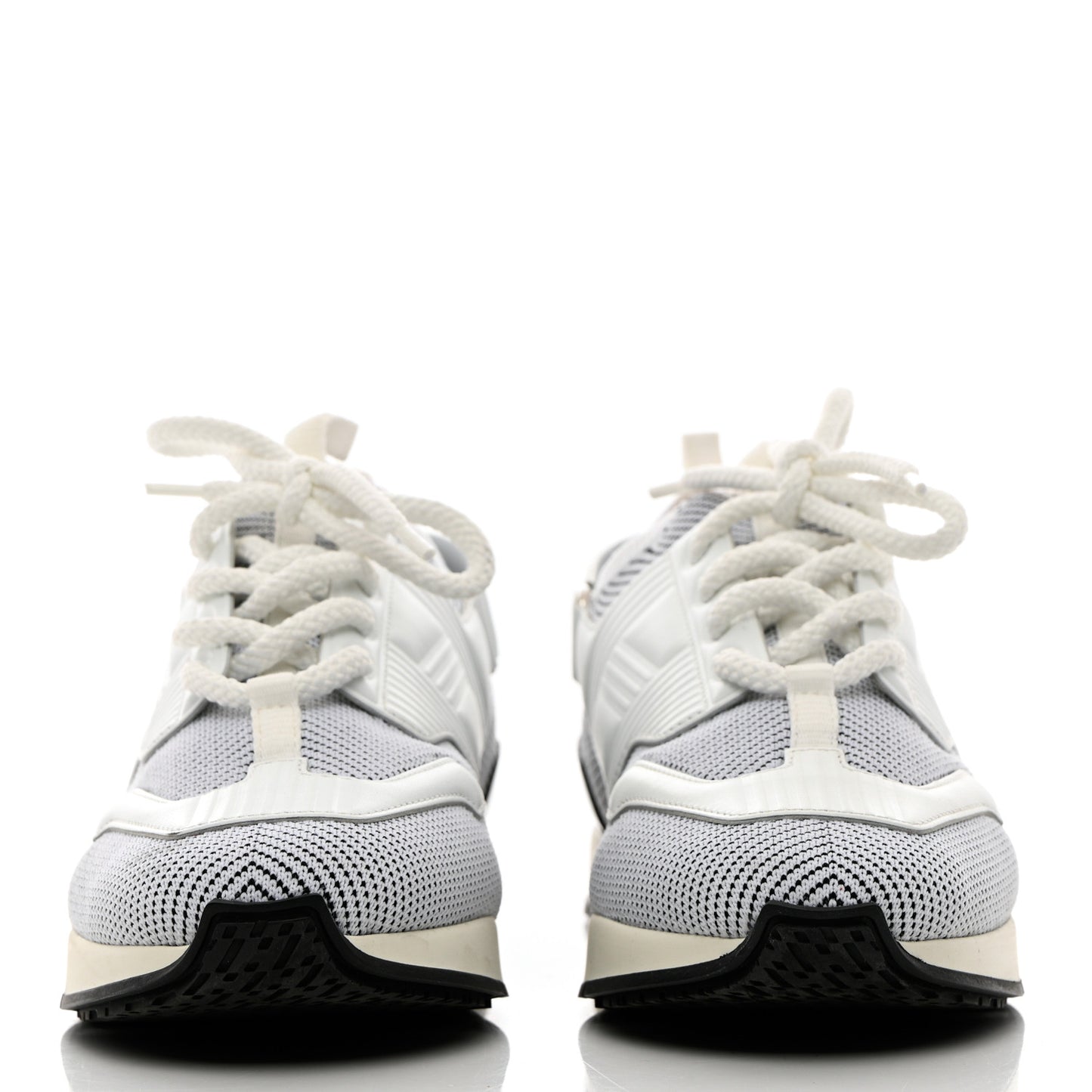 Calfskin Womens Athlete Sneakers 38.5 White Multicolor