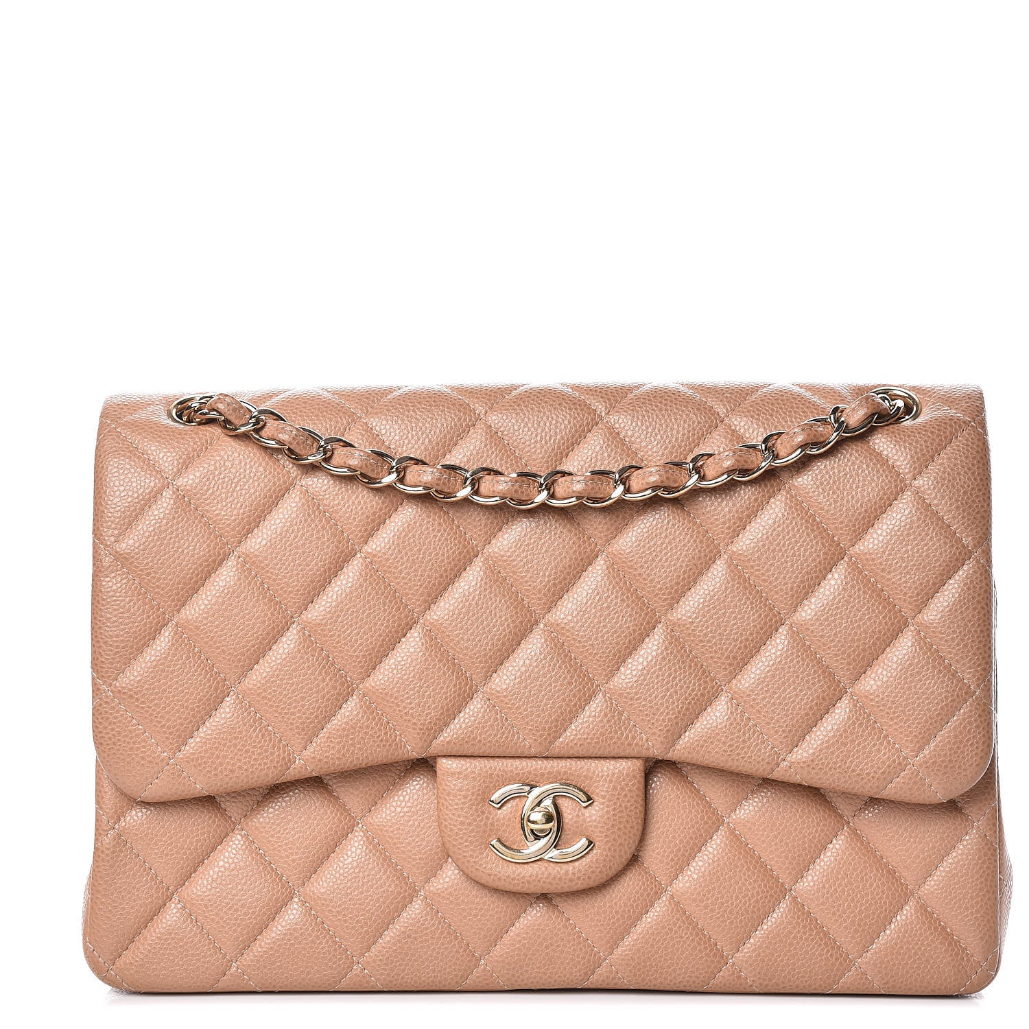 Chanel Caviar Quilted Jumbo Double Flap Beige Clair 1 of 13