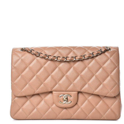 Chanel Caviar Quilted Jumbo Double Flap Beige Clair 1 of 13