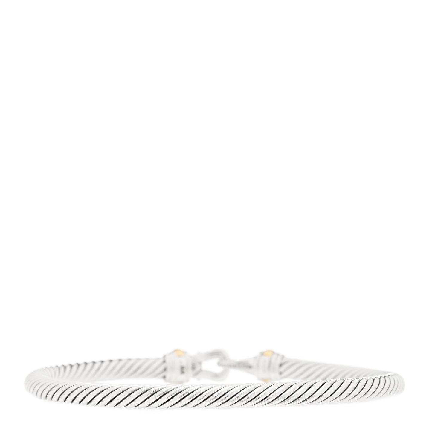 Sterling Silver 18K Yellow Gold 4mm Cable Buckle Bracelet