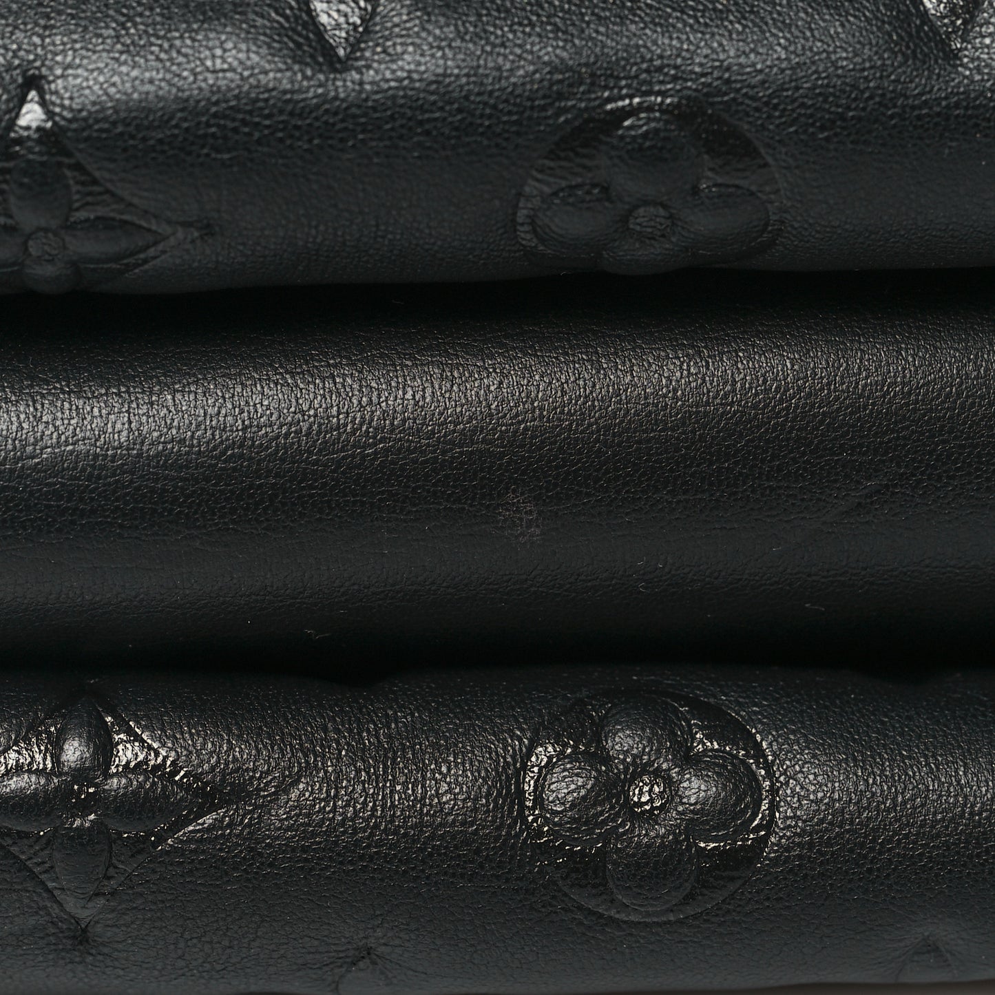 Lambskin Embossed Monogram Coussin PM Black