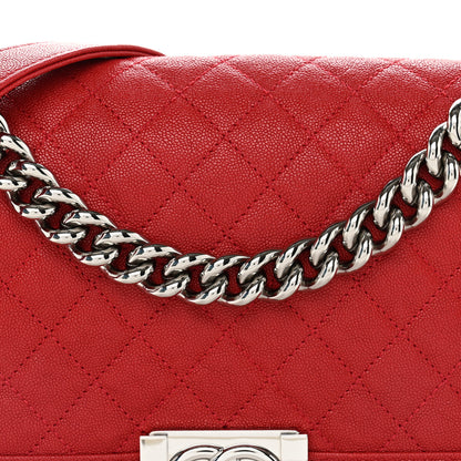 Chanel Caviar Quilted Medium Boy Flap Red 8 of 11