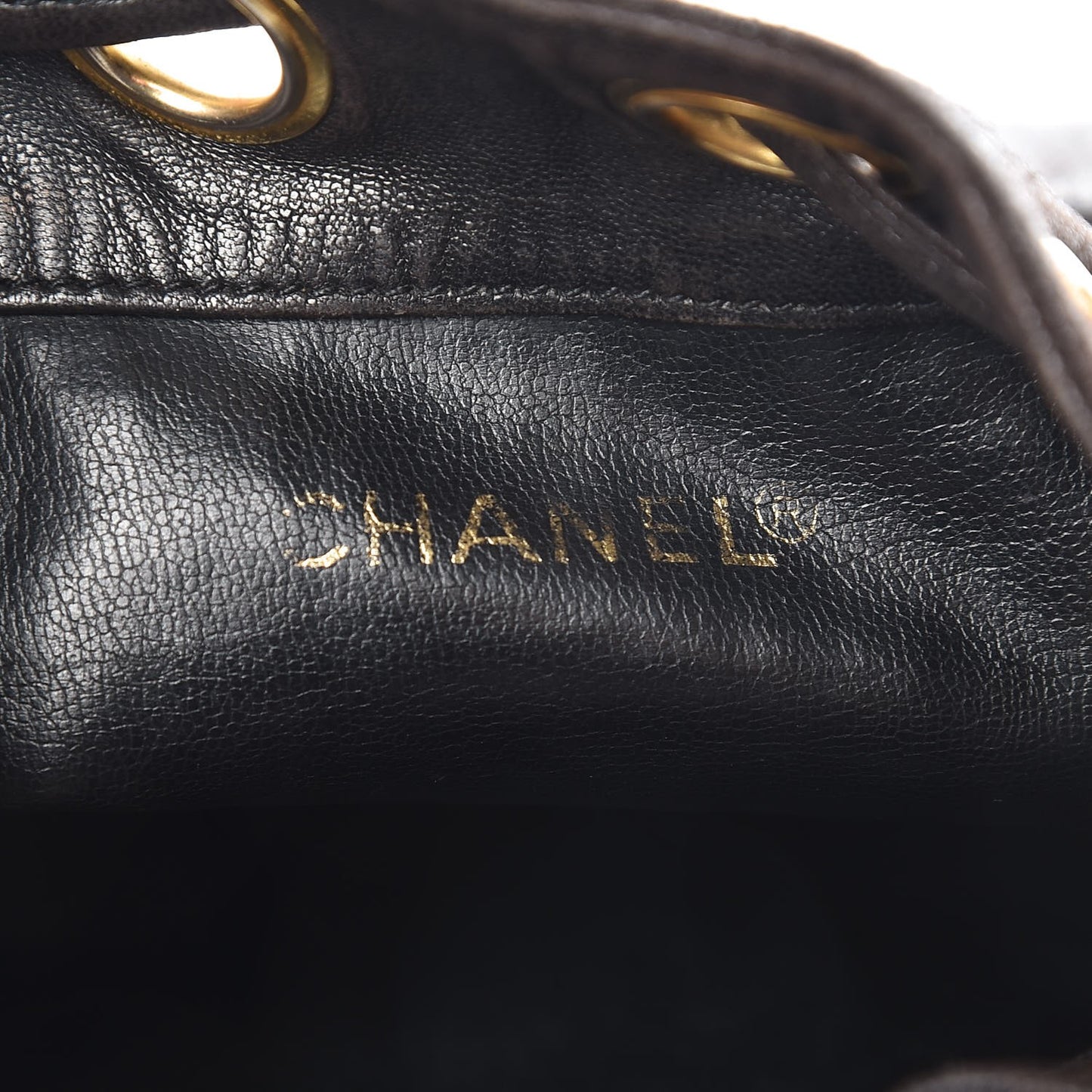 Lambskin CC Drawstring Bag Black