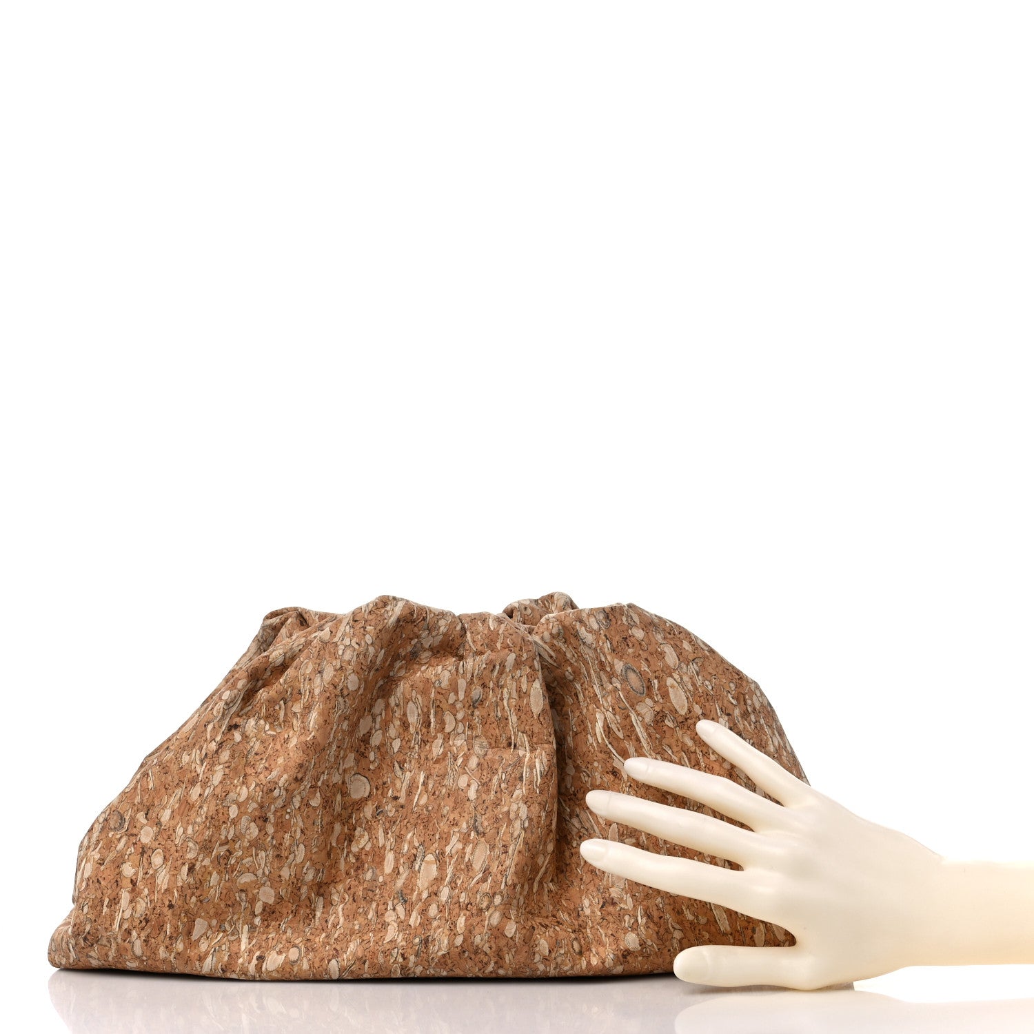 Bottega Veneta Cork The Pouch Oversized Clutch Natural 2 of 9
