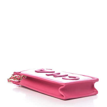 Chanel Tweed PVC Lambskin Clutch With Chain Pink 4 of 10