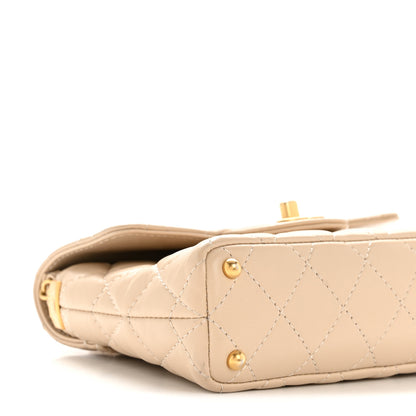 Chanel Lambskin Quilted Small Flap Top Handle Bag Beige 9 of 13