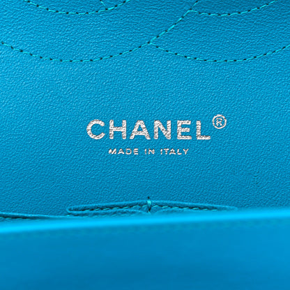 Chanel Patent Calfskin Quilted Jumbo Double Flap Turquoise 5 of 8