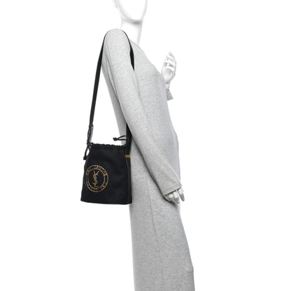 Saint Laurent Wool Calfskin Rive Gauche Bucket Bag Black Gold 2 of 11