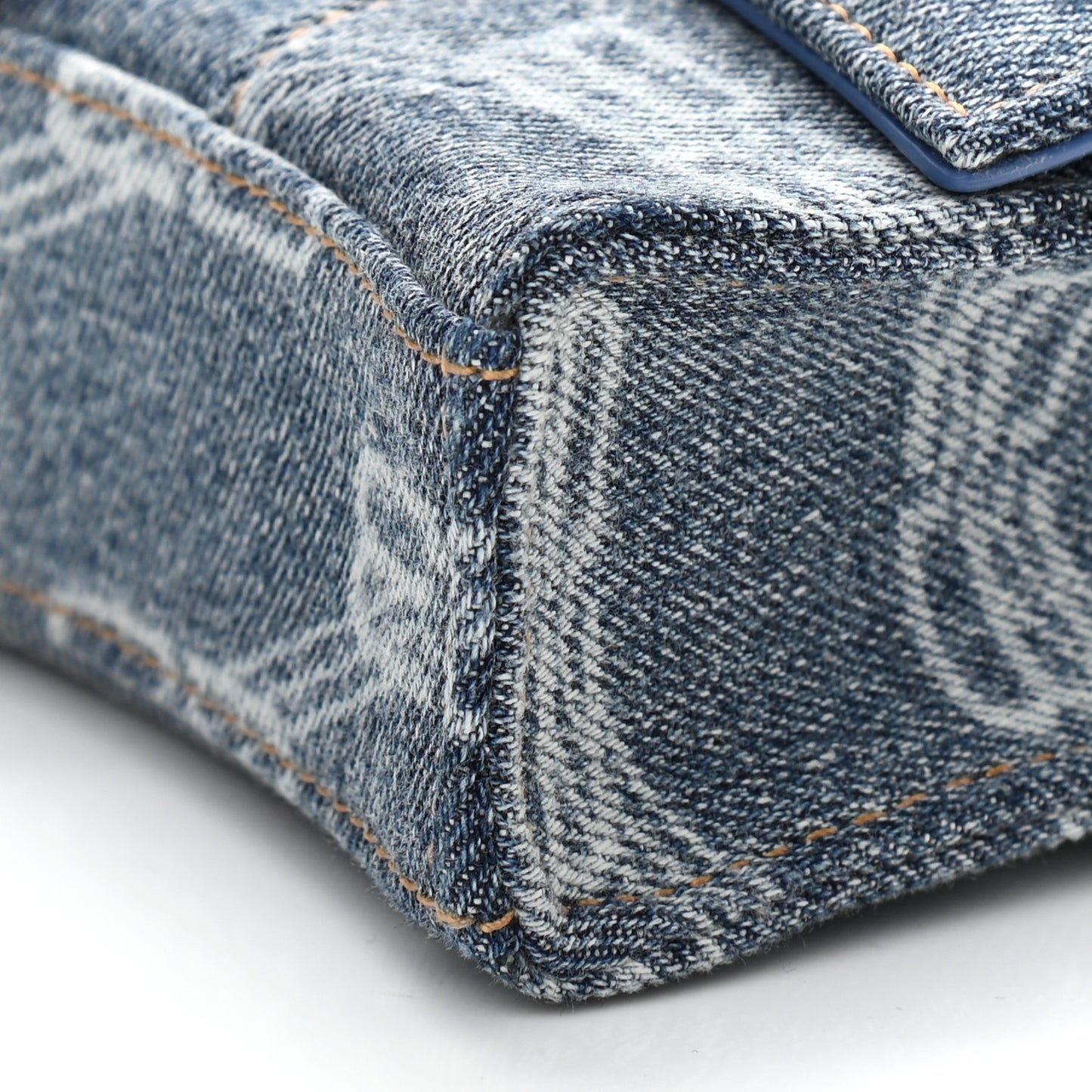 Denim BB Monogram Hourglass Chain Bag Blue