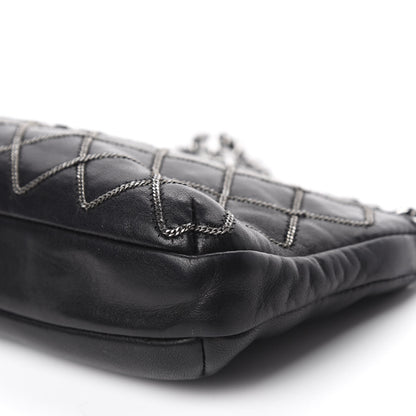Chanel Calfskin Chain Stitch Clutch Black 7 of 10