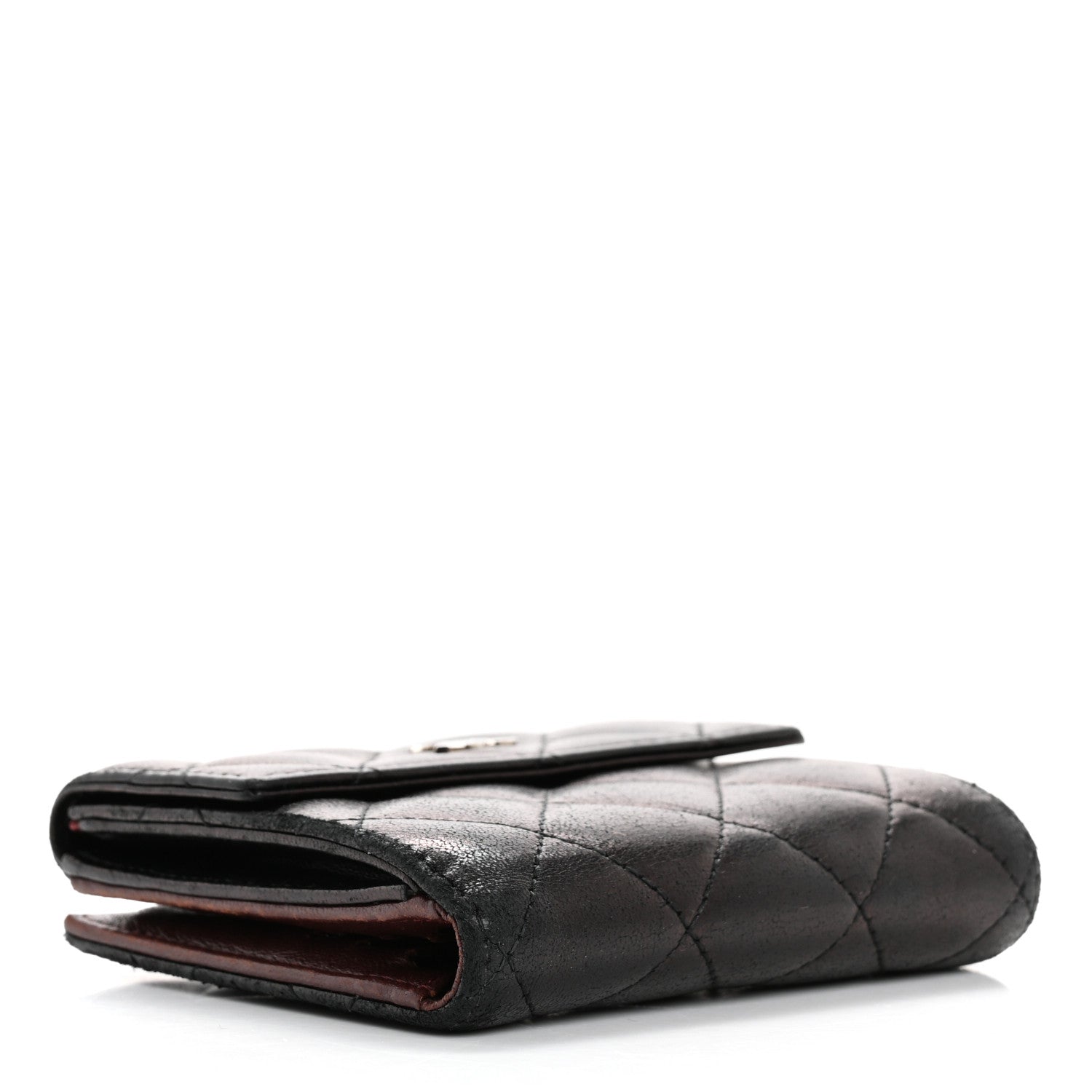 Chanel Lambskin Quilted Compact French Flap Wallet Black 4 of 16
