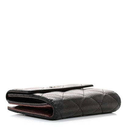 Chanel Lambskin Quilted Compact French Flap Wallet Black 4 of 16