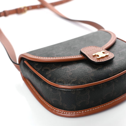 Celine Canvas Calfskin Triomphe Mini Besace Tan 7 of 8