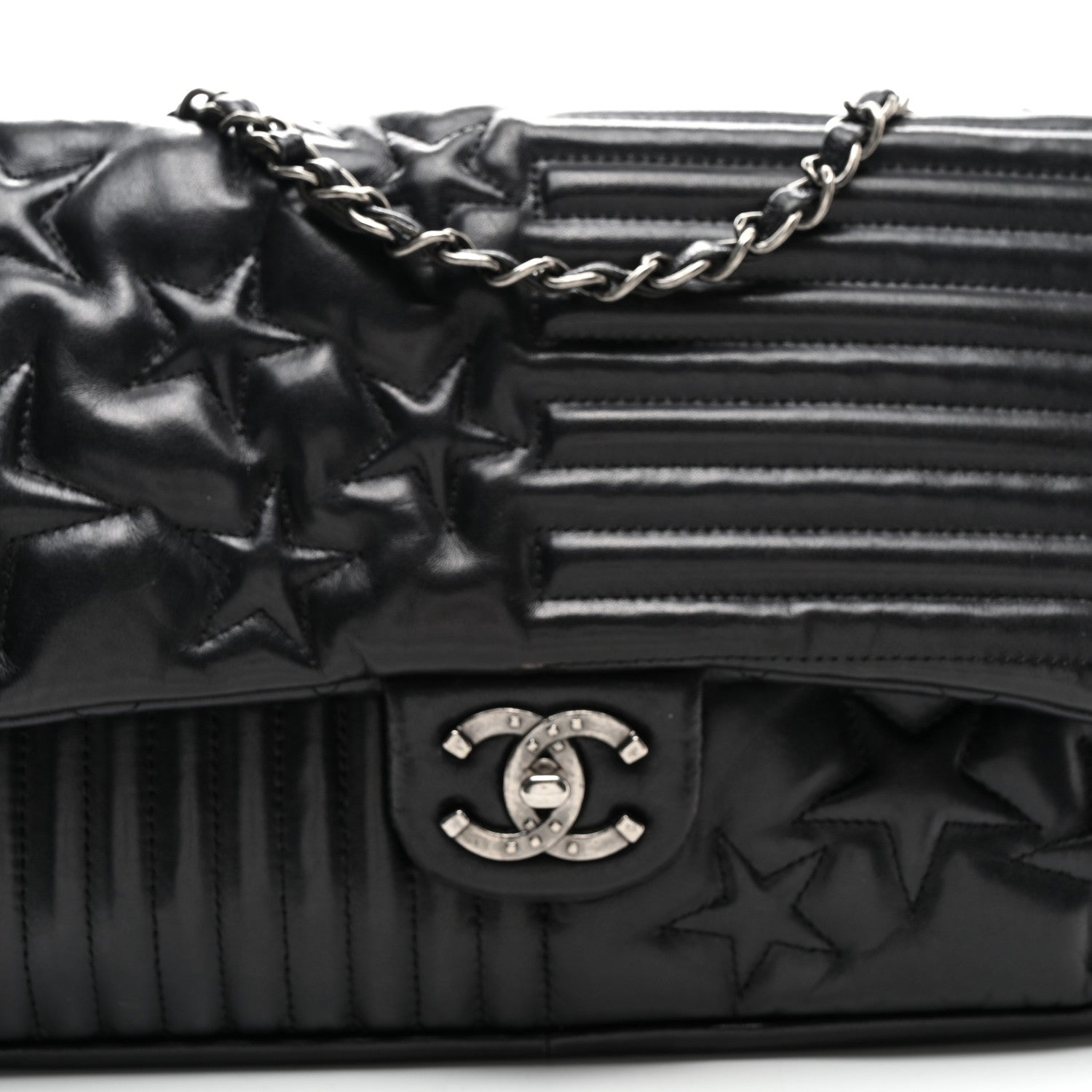 Chanel Lambskin Quilted Jumbo Paris Dallas Single Flap Black 8 of 10
