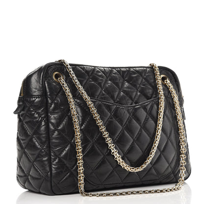 Chanel Aged Calfskin Quilted Large Reissue Camera Case Black 4 of 10