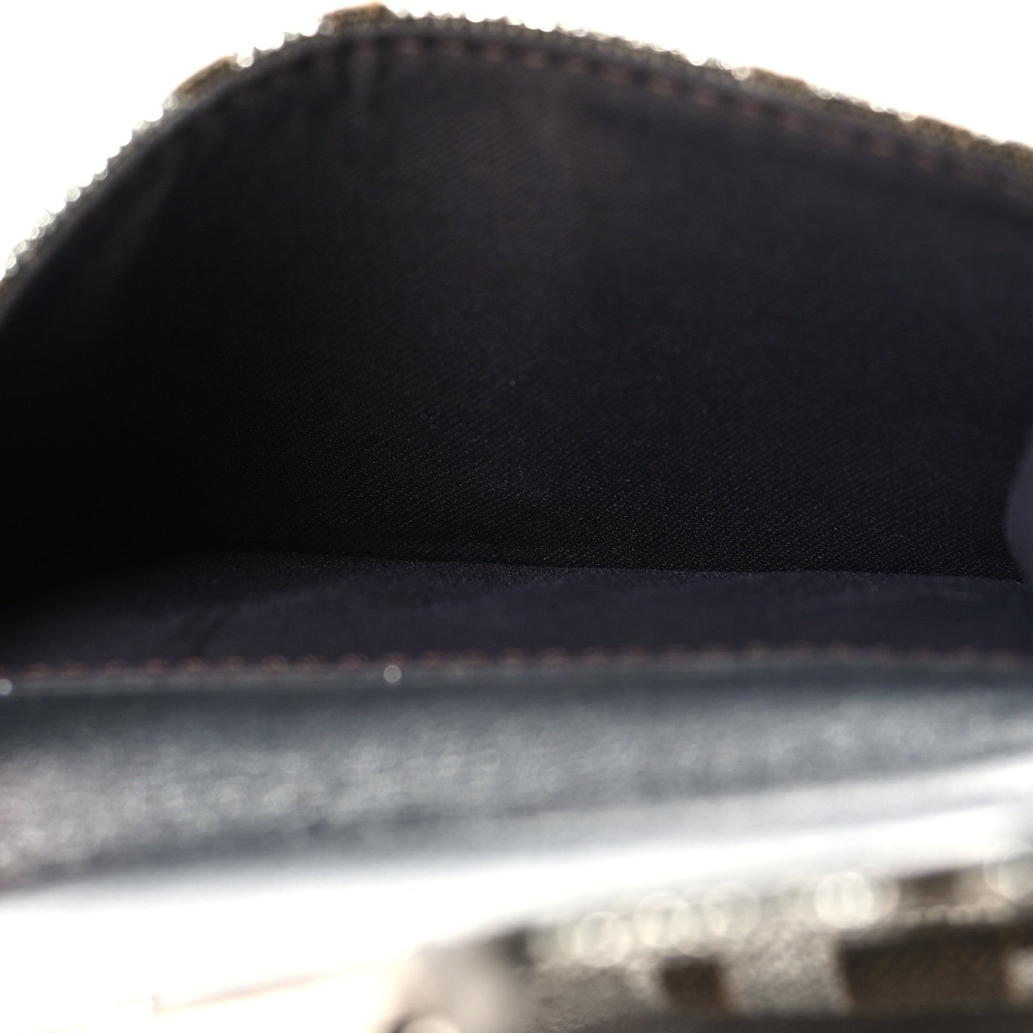 Fendi Fabric Jacquard FF 1974 Micro Trifold Baguette Wallet Ebano Argento 6 of 8