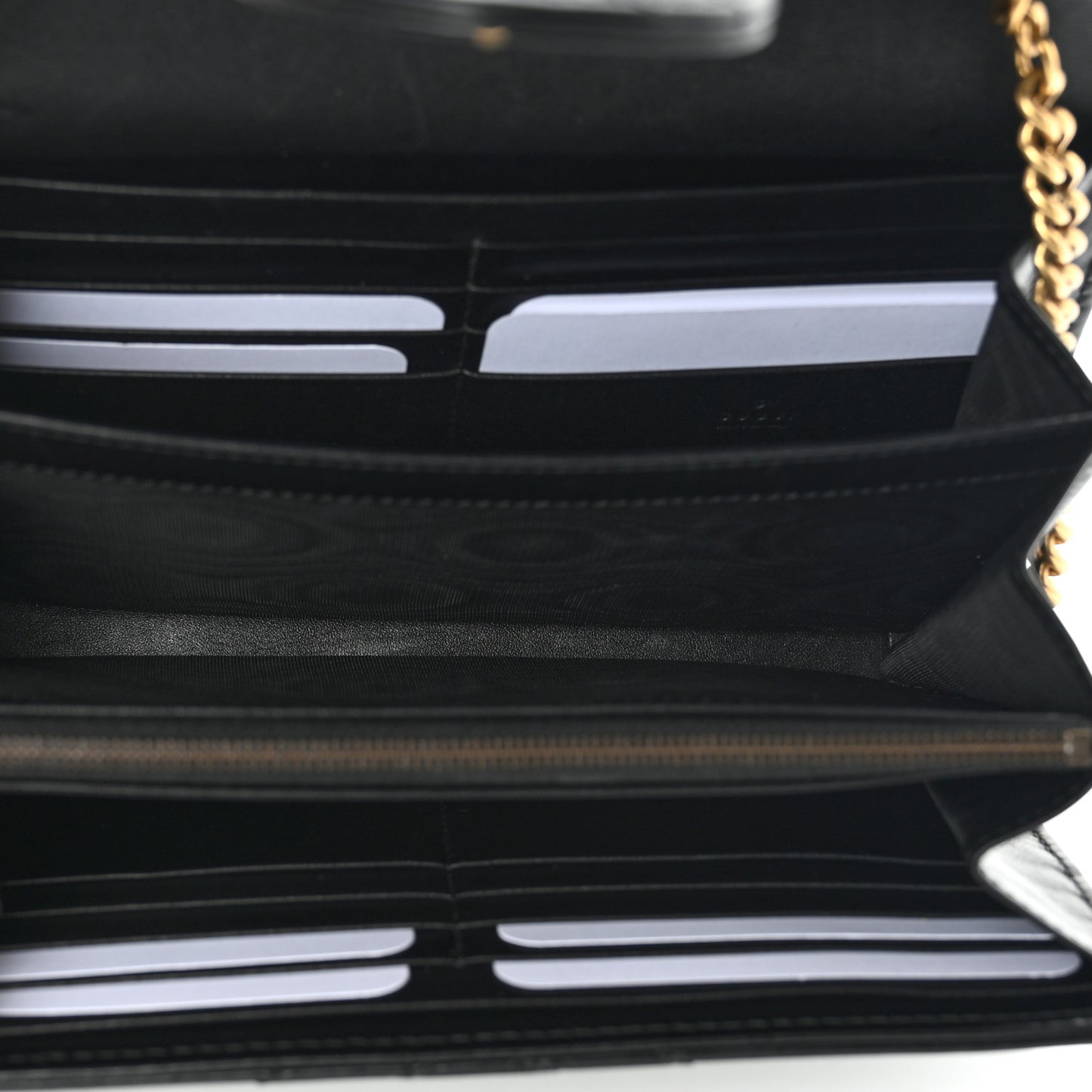 Calfskin Matelasse GG Marmont Chain Wallet Black