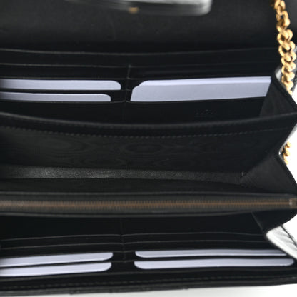 Gucci Calfskin Matelasse GG Marmont Chain Wallet Black 4 of 9