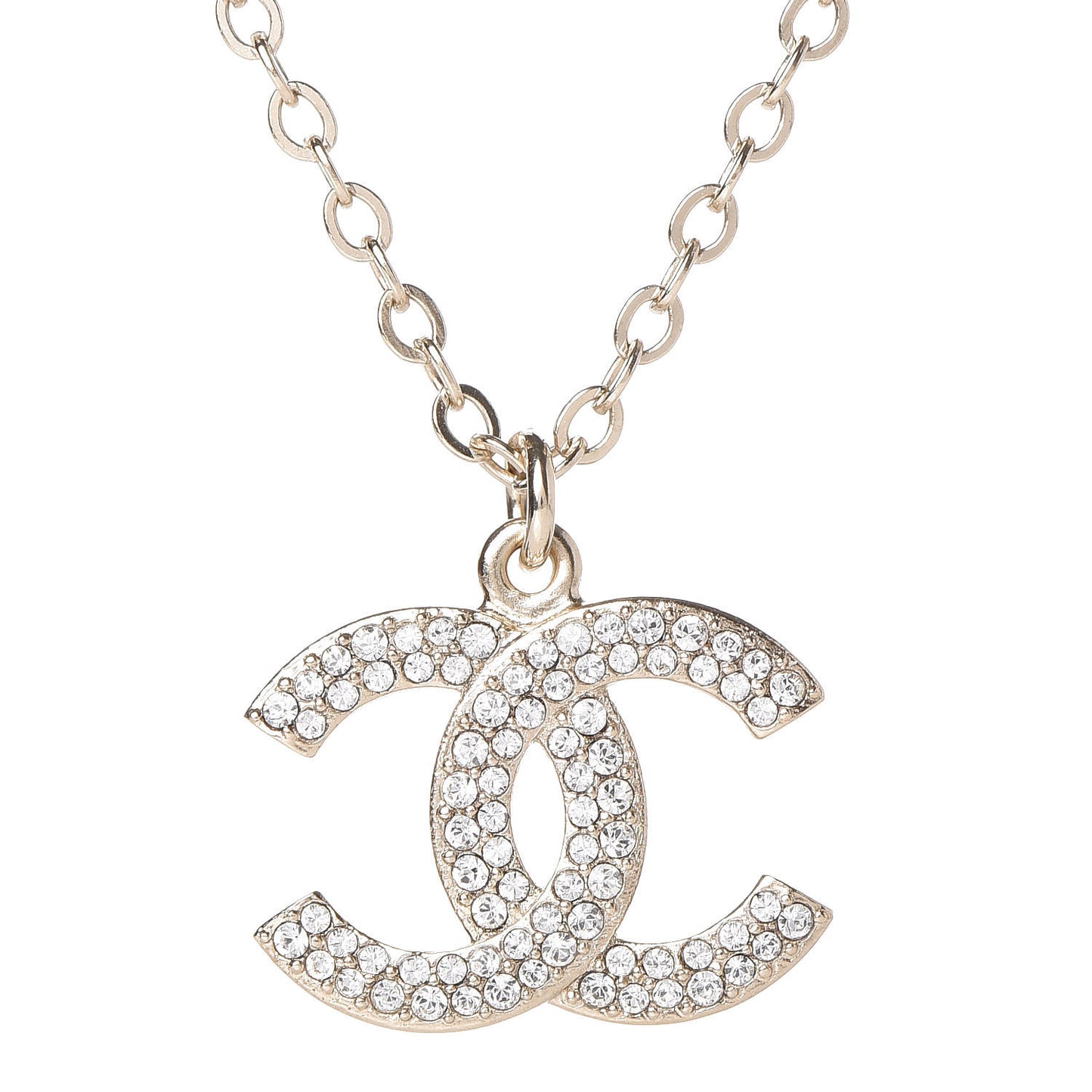 Crystal CC Necklace Light Gold