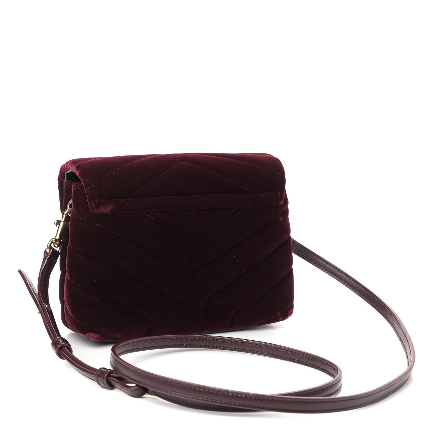Velvet Y Quilted Monogram Toy Loulou Crossbody Bag French Burgundy