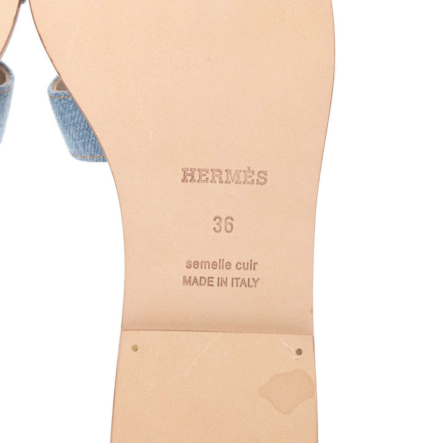 Denim Canvas Oran Sandals 36 Bleu Clair