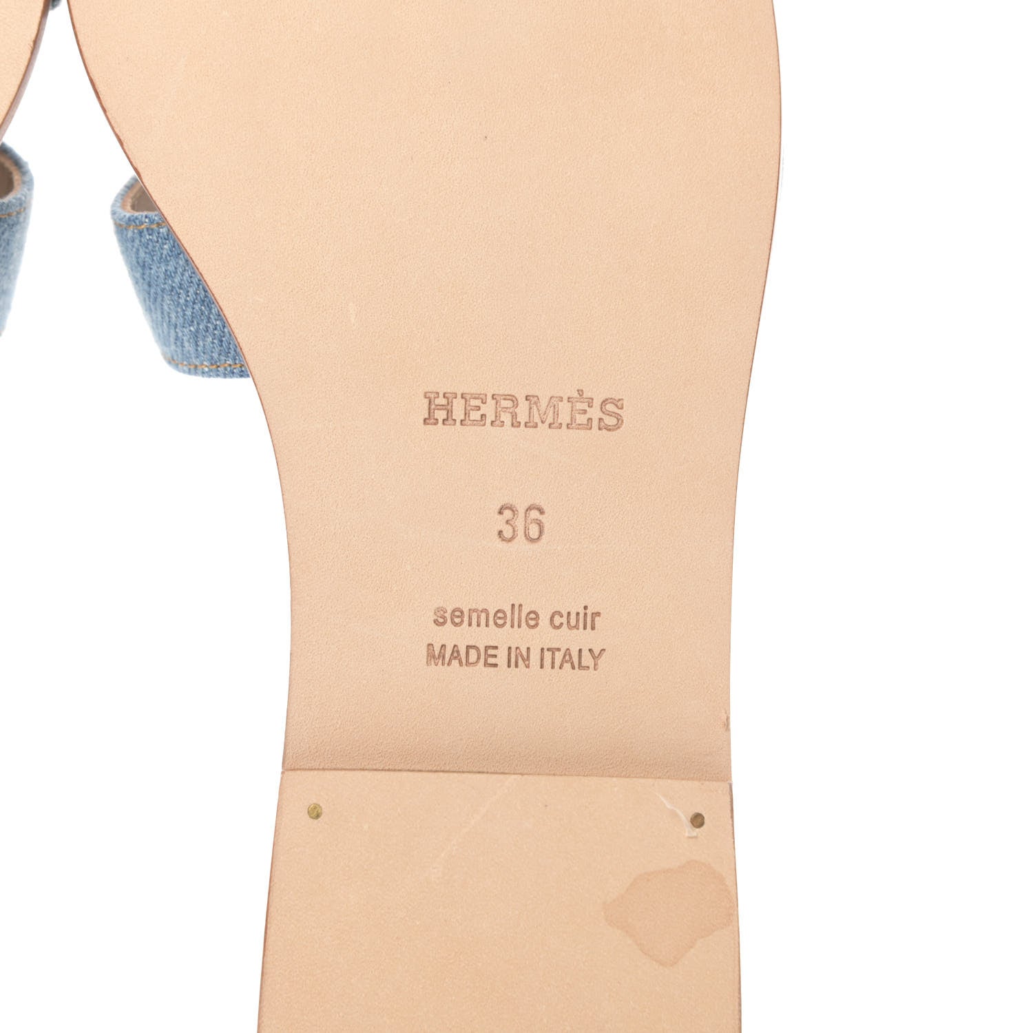 Hermes Denim Canvas Oran Sandals 36 Bleu Clair 6 of 9