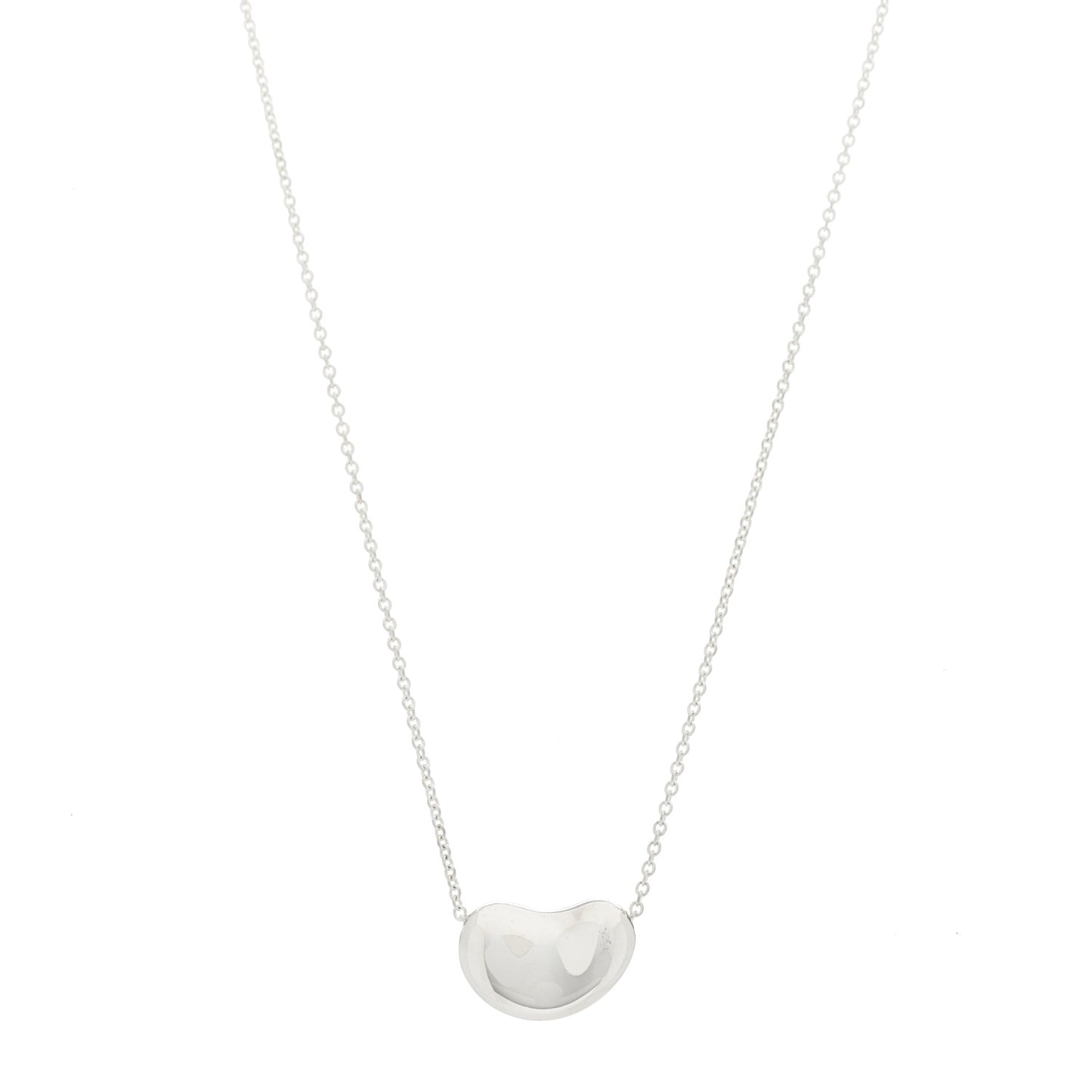 Sterling Silver 14mm Elsa Peretti Bean Pendant Necklace